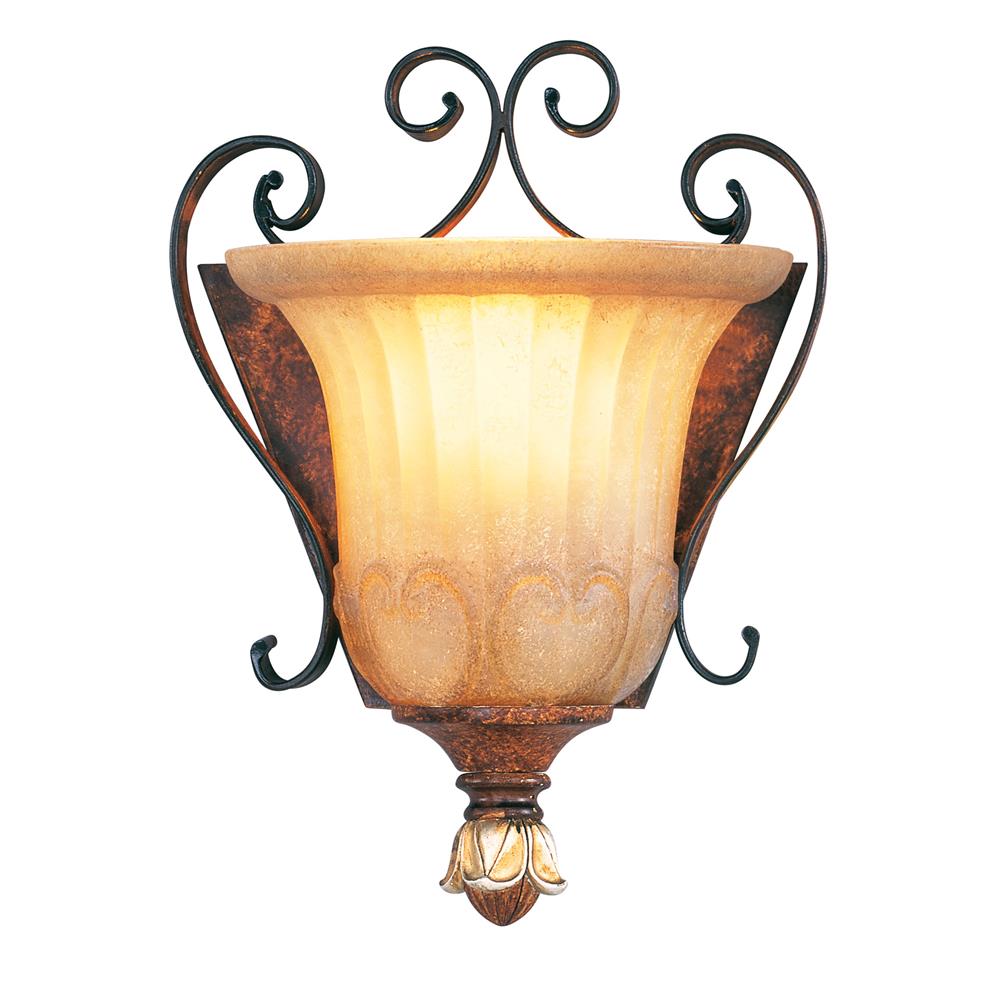Livex Lighting 8560-63 Villa Verona Wall Sconce in Verona Bronze with Aged Gold Leaf Accents 